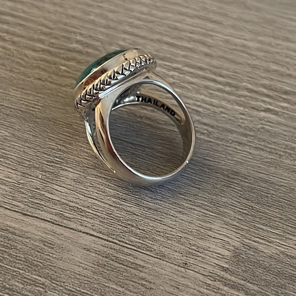 Beautiful Vintage Silver Barse Turquoise Ring. - Picture 5 of 6